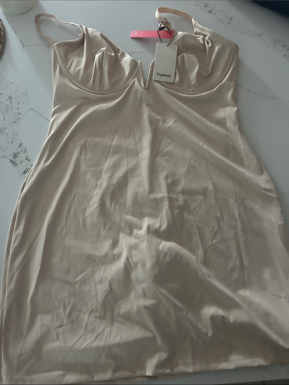 Popilush Seamless Slip Dress - Nude XL